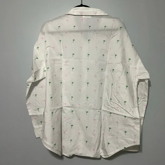 Victoria’s Secret cotton poplin oversized sleep shirt palm tree size medium NWT - Picture 5 of 5